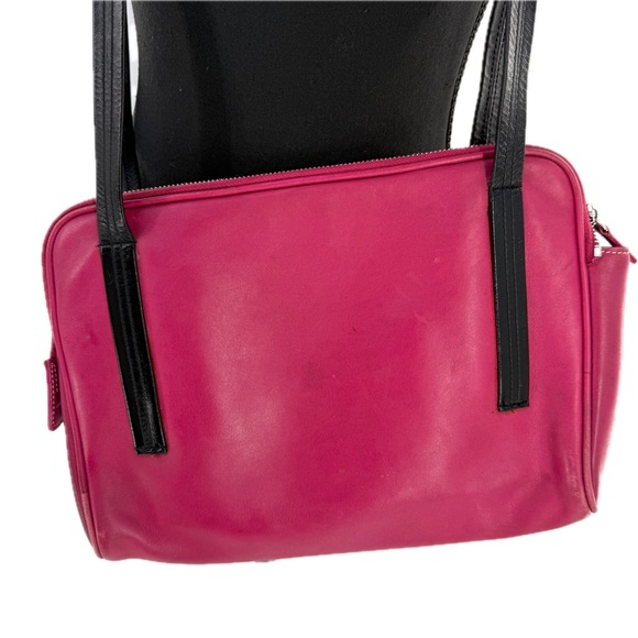 Coach Leatherware Berry & Black Leather Messenger Travel Bag Style 5068 Vintage - Picture 15 of 17